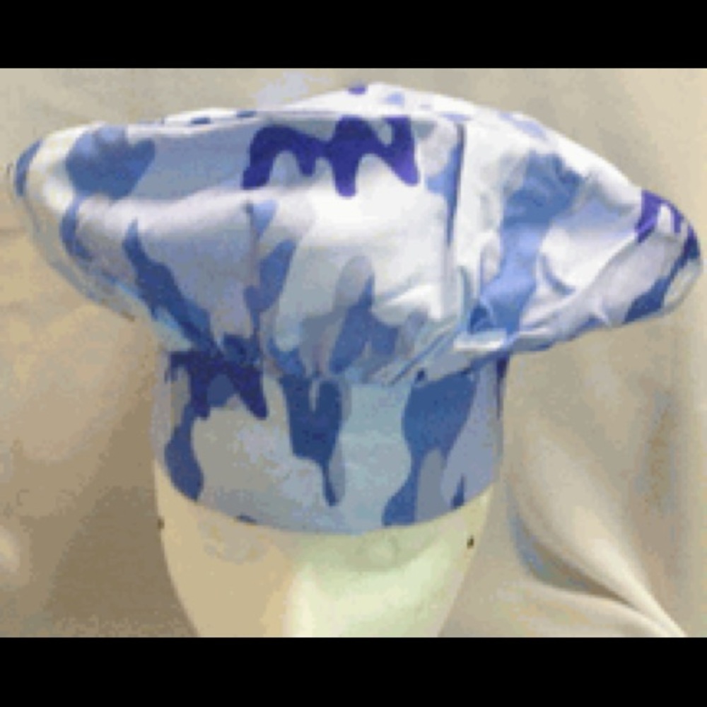 New blue camouflage chef hat camo